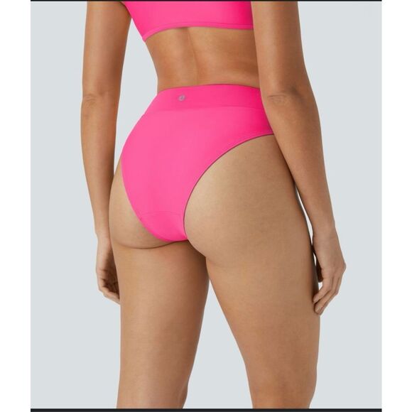 Halara Hot Pink Crossover High Waist Bikini‎ Bottom Size XS New With Tag - Picture 4 of 5